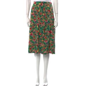 Sezane Nelly Winter Green Floral Skirt sz44/12